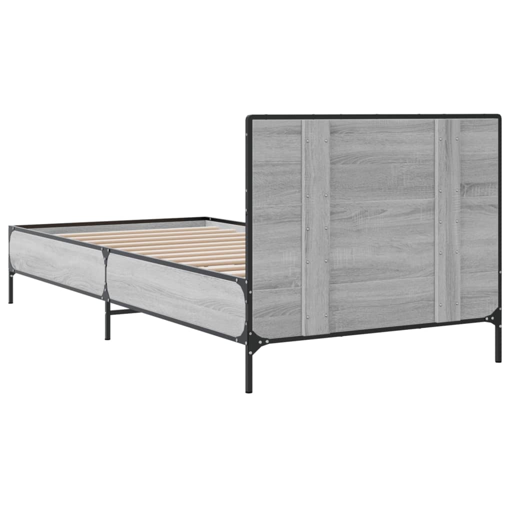 Bed Frame without Mattress Grey Sonoma 90x200 cm