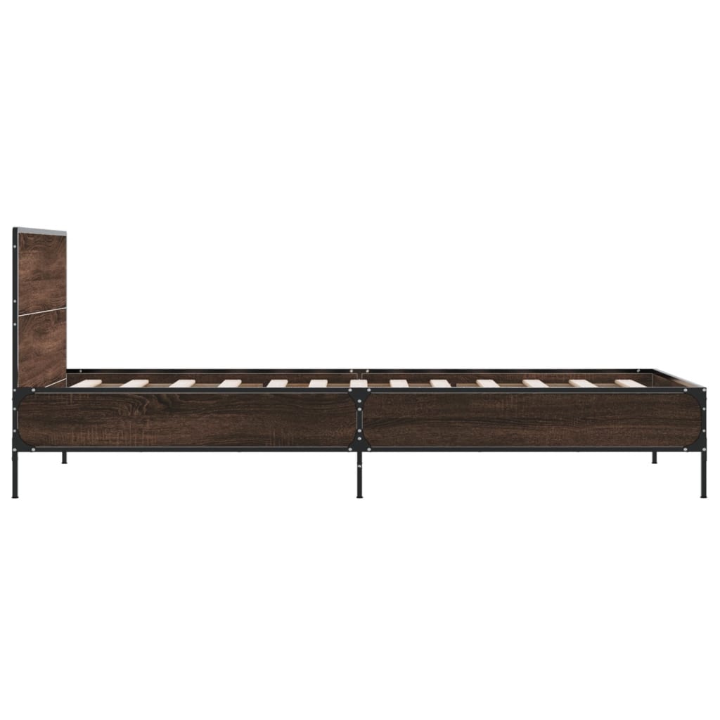 Bed Frame without Mattress Brown Oak 75x190 cm Small Single