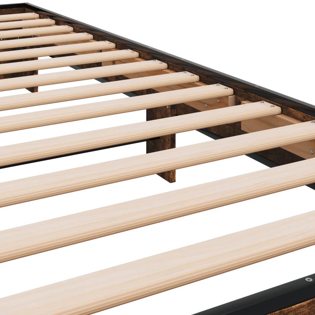 Bed Frame without Mattress Smoked Oak 75x190 cm Small Single