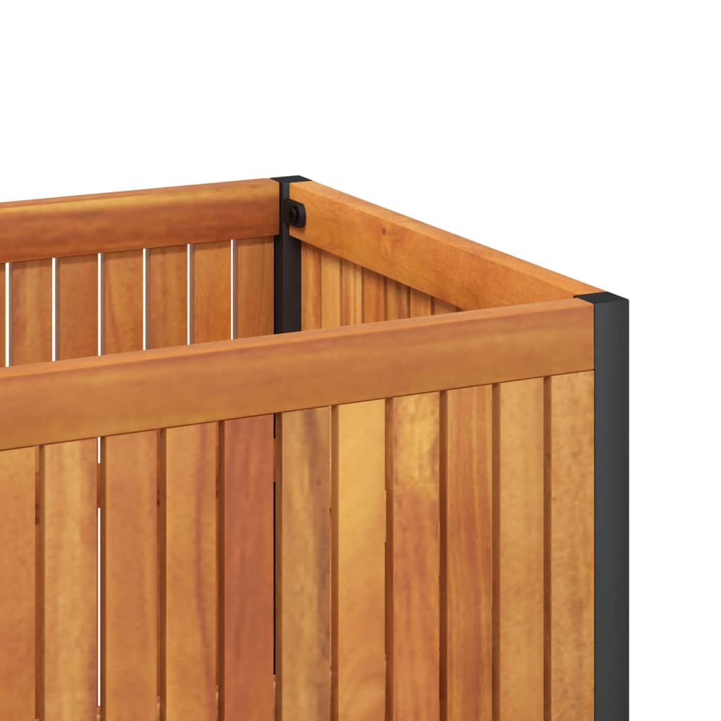 Garden Planter 80x30x27.5 cm Solid Wood Acacia and Steel