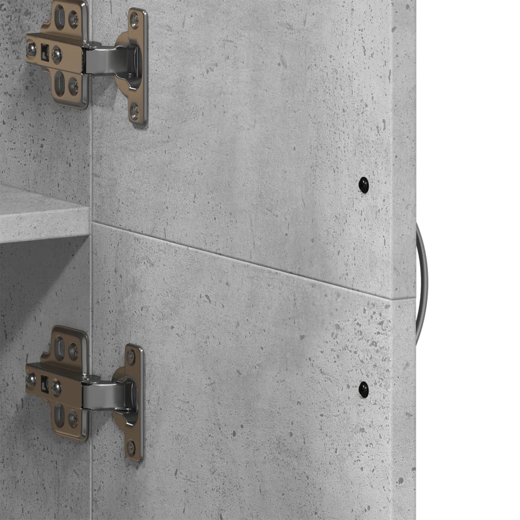 File Cabinet Concrete Grey 60x32x153 cm Engineered Wood