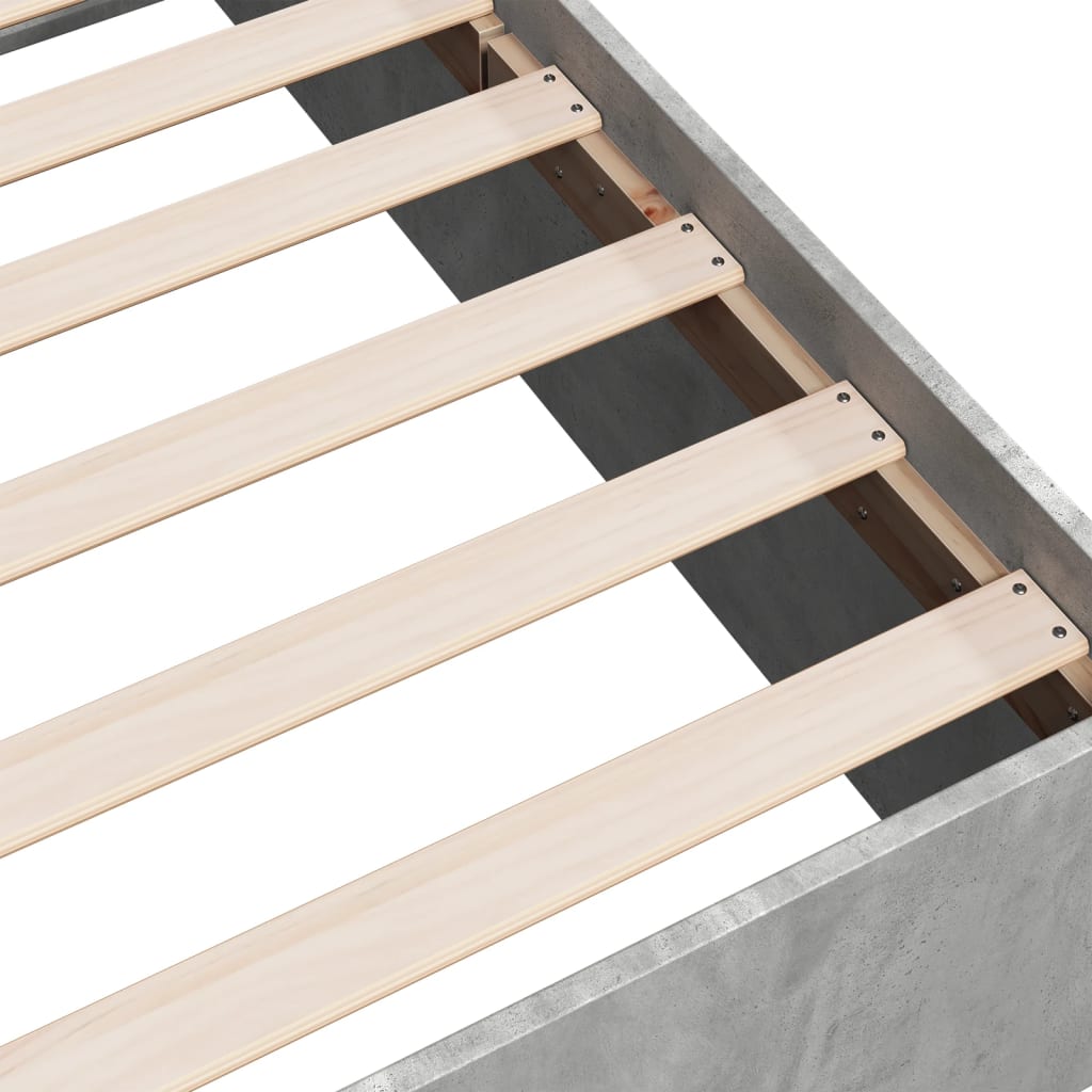 Bed Frame without Mattress Concrete Grey 75x190 cm Small Single