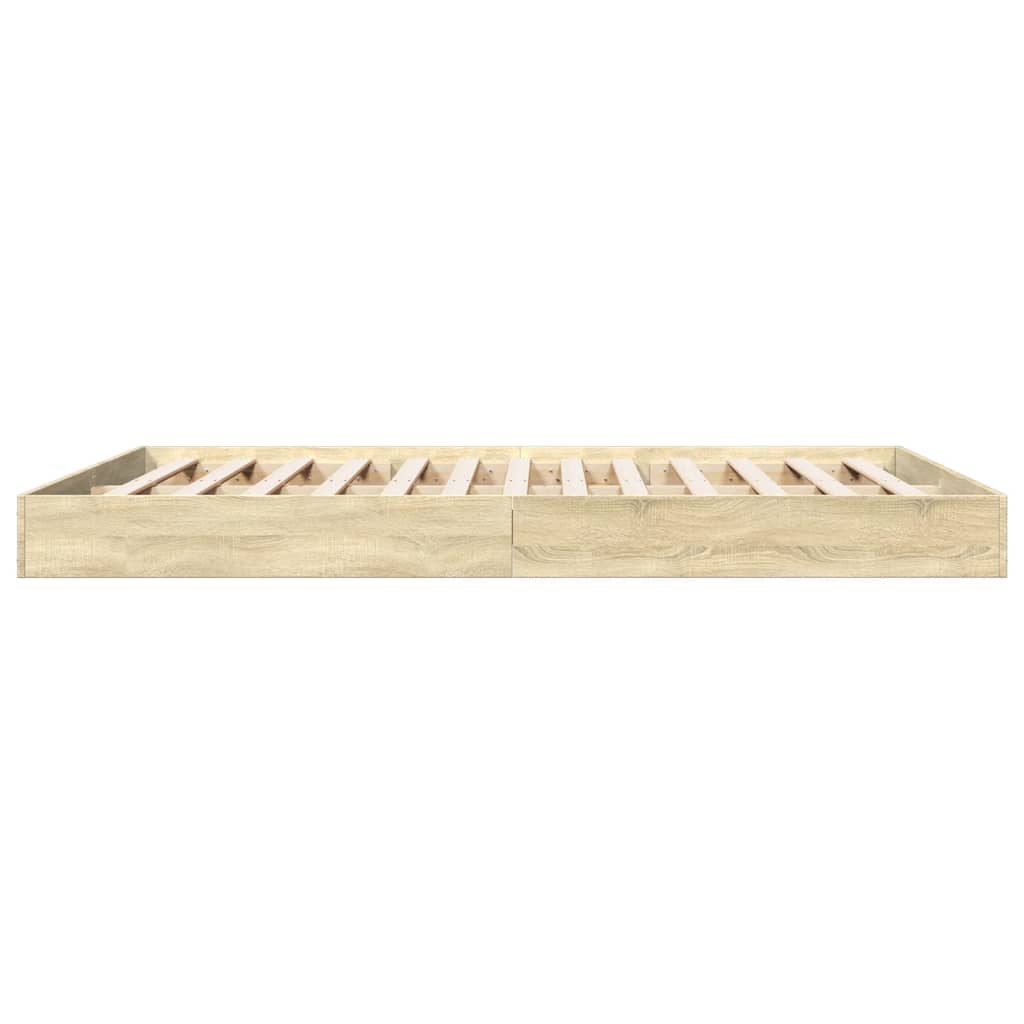 Bed Frame without Mattress Sonoma Oak 160x200 cm Engineered Wood