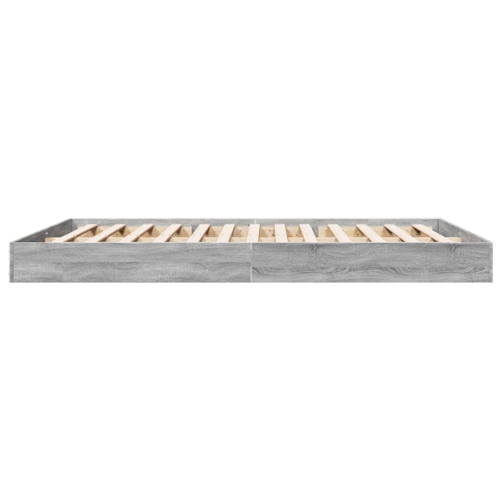 Bed Frame without Mattress Grey Sonoma 150x200 cm King Size Engineered Wood