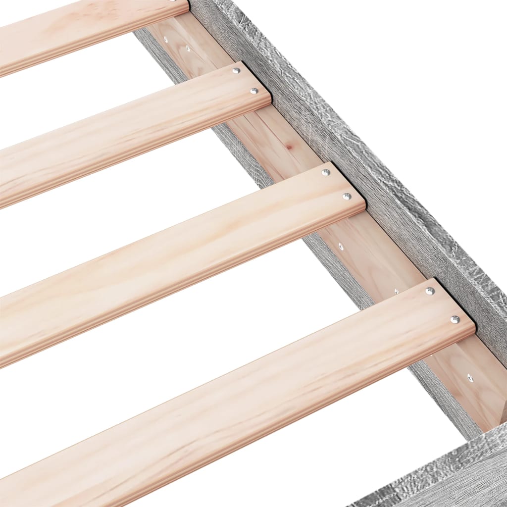 Bed Frame without Mattress Grey Sonoma 150x200 cm King Size Engineered Wood