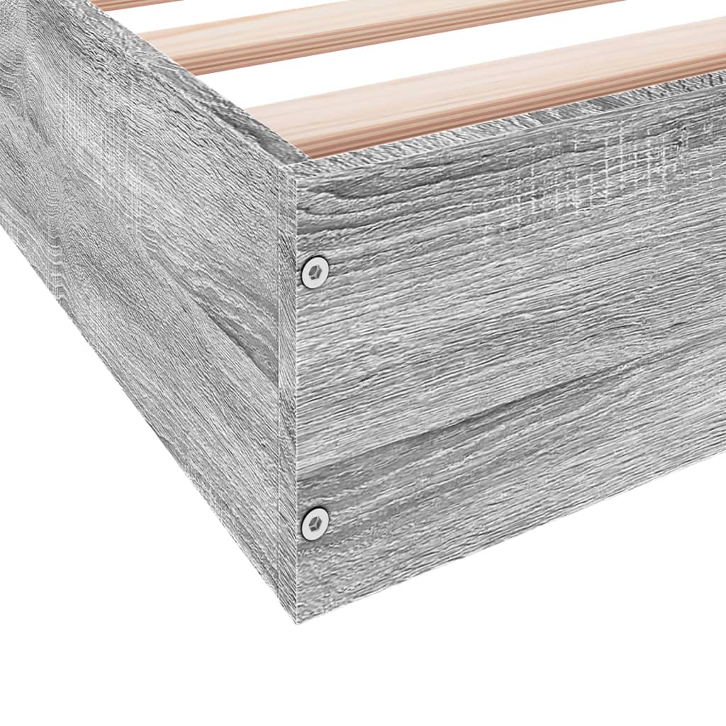 Bed Frame without Mattress Grey Sonoma 150x200 cm King Size Engineered Wood
