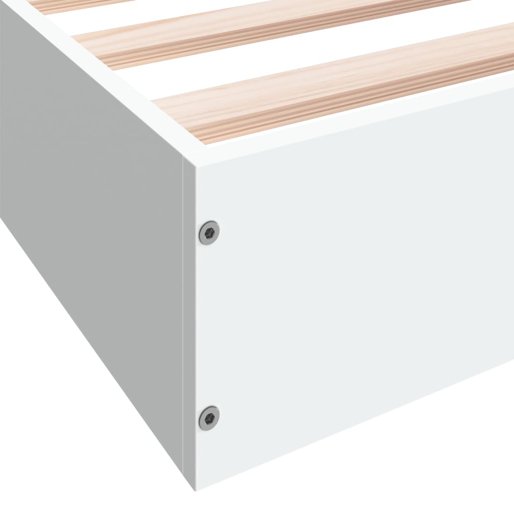 Bed Frame without Mattress White 140x200 cm Engineered Wood