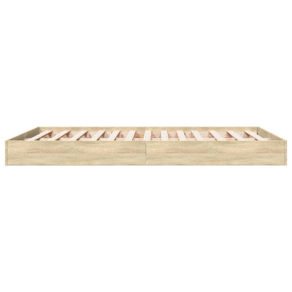 Bed Frame without Mattress Sonoma Oak 140x200 cm Engineered Wood