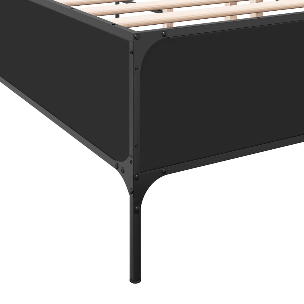 Bed Frame without Mattress Black 200x200 cm