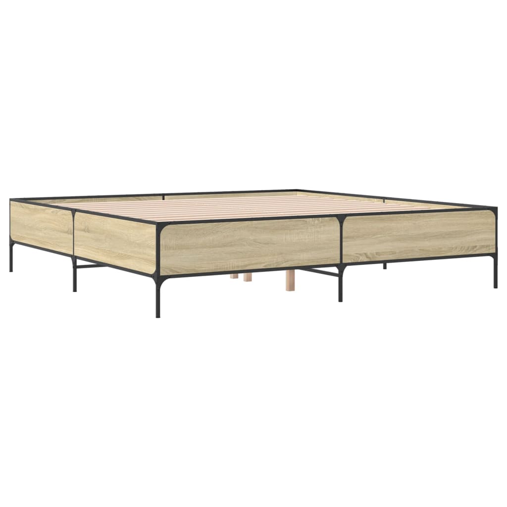 Bed Frame without Mattress Sonoma Oak 180x200 cm Super King
