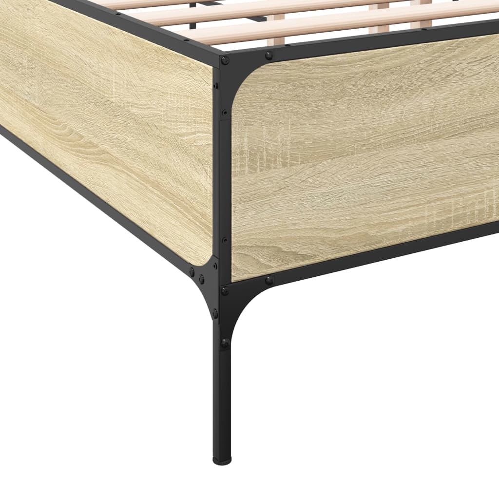 Bed Frame without Mattress Sonoma Oak 180x200 cm Super King