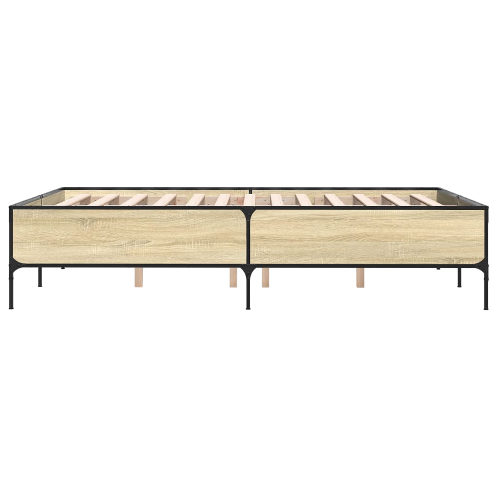 Bed Frame without Mattress Sonoma Oak 160x200 cm