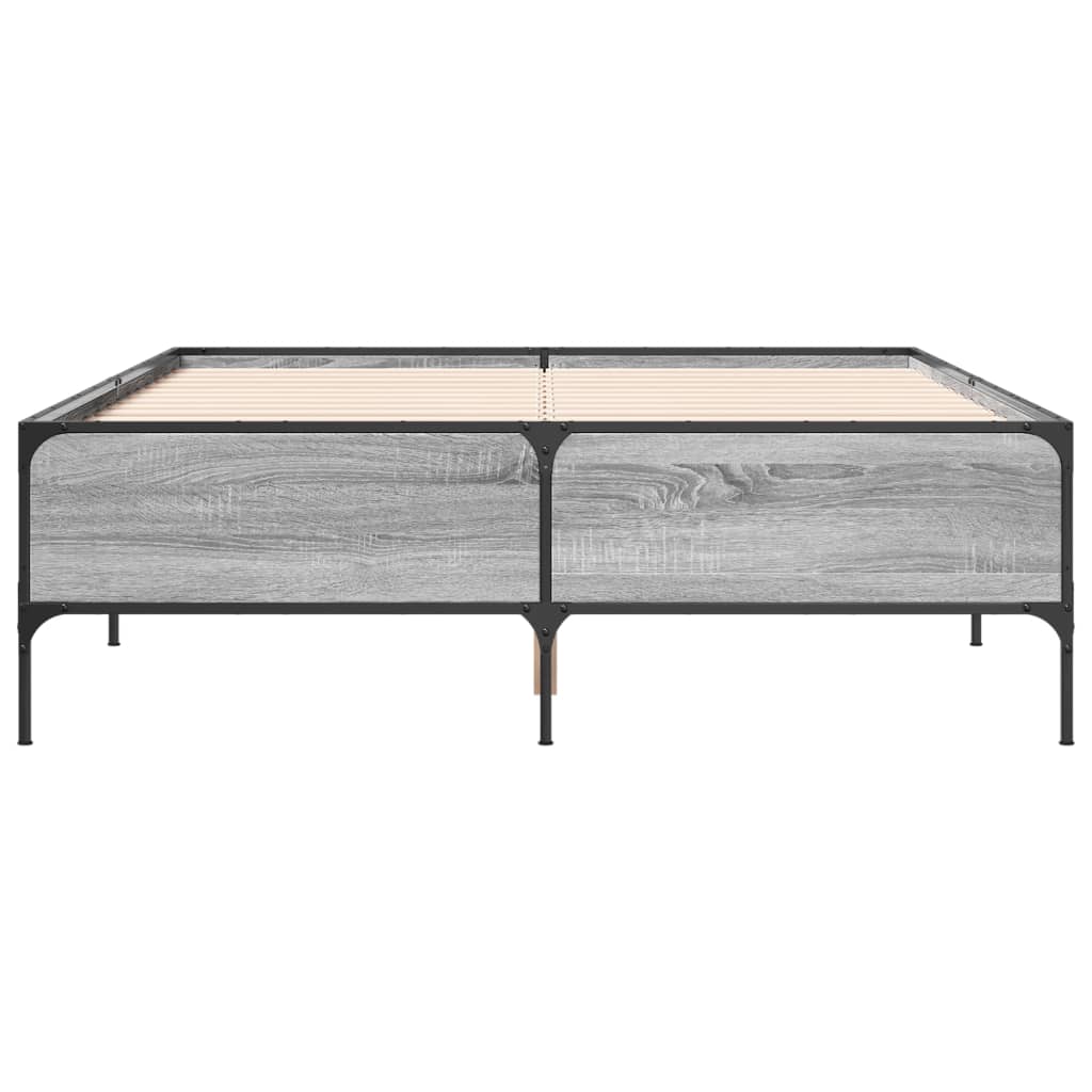 Bed Frame without Mattress Grey Sonoma 160x200 cm