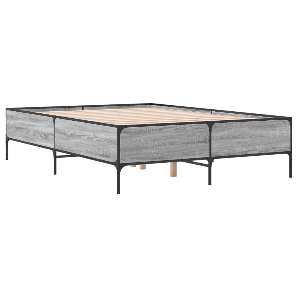 Bed Frame without Mattress Grey Sonoma 160x200 cm