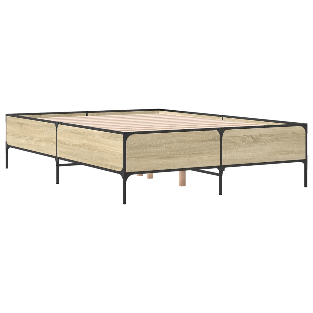 Bed Frame without Mattress Sonoma Oak 150x200 cm King Size