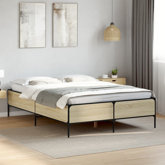 Bed Frame without Mattress Sonoma Oak 150x200 cm King Size