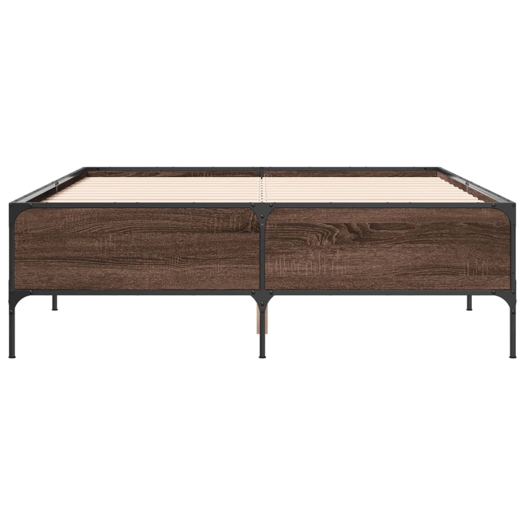 Bed Frame without Mattress Brown Oak 120x200 cm