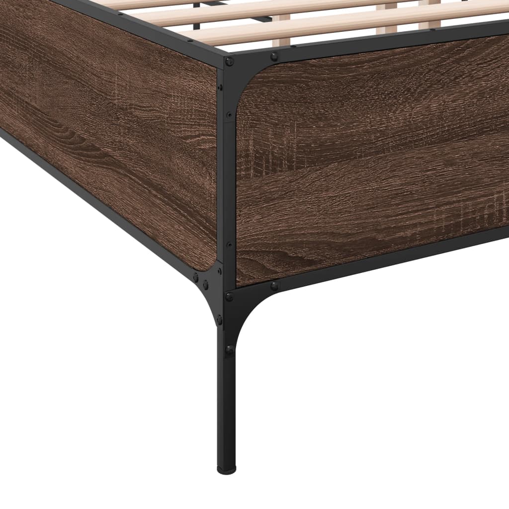 Bed Frame without Mattress Brown Oak 120x200 cm