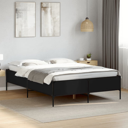 Bed Frame without Mattress Black 135x190 cm Double