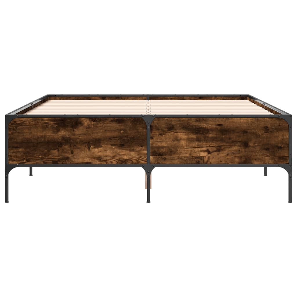 Bed Frame without Mattress Smoked Oak 120x190 cm Small Double