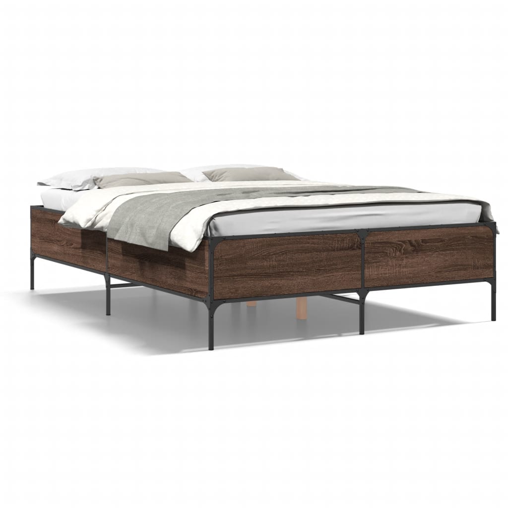 Bed Frame without Mattress Brown Oak 120x190 cm Small Double