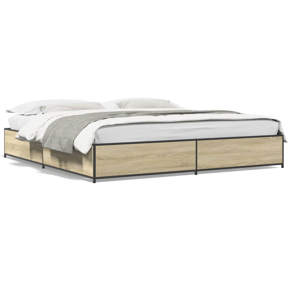 Bed Frame without Mattress Sonoma Oak 200x200 cm