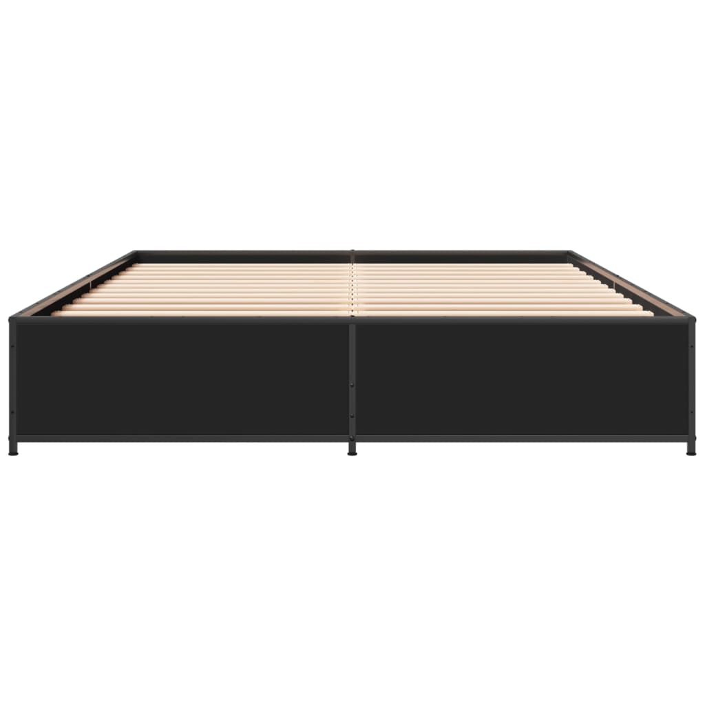Bed Frame without Mattress Black 150x200 cm King Size