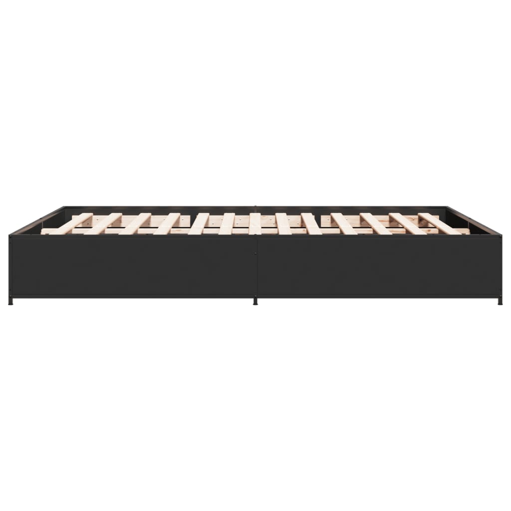 Bed Frame without Mattress Black 150x200 cm King Size