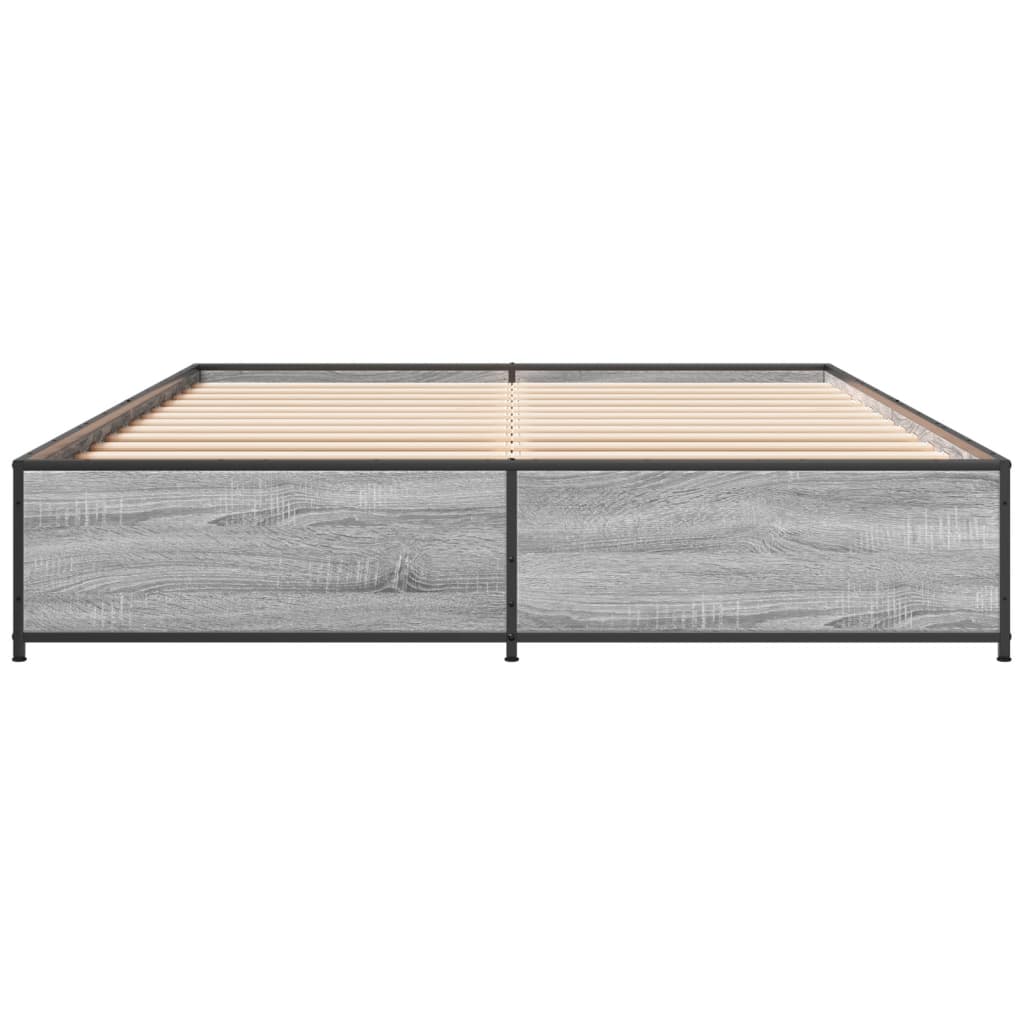 Bed Frame without Mattress Grey Sonoma 140x200 cm