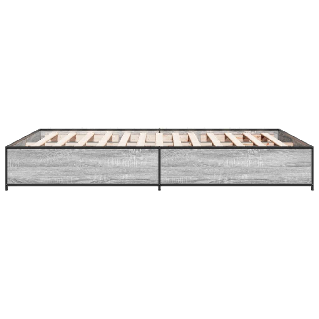 Bed Frame without Mattress Grey Sonoma 140x200 cm