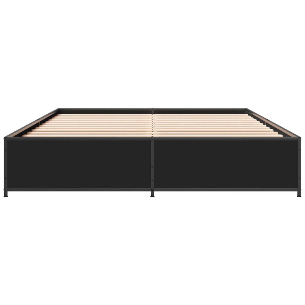 Bed Frame without Mattress Black 140x190 cm