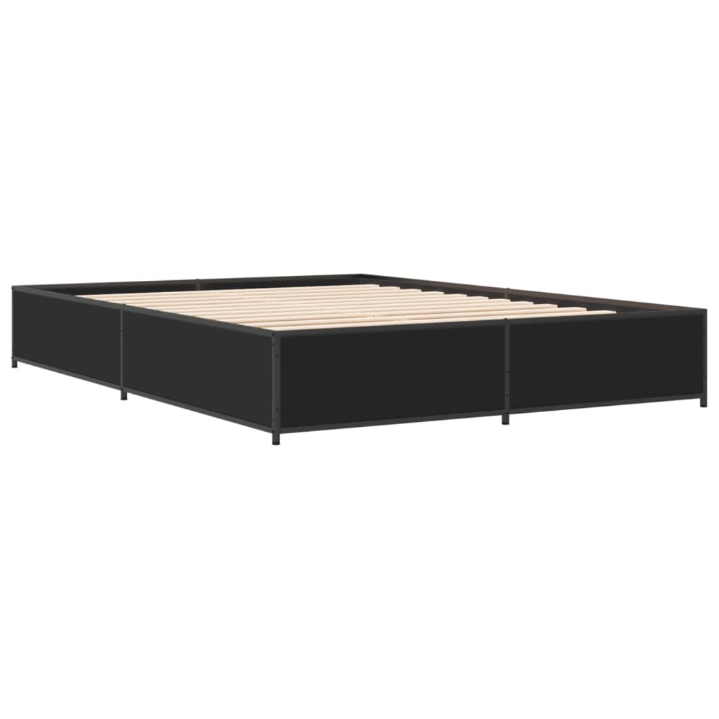 Bed Frame without Mattress Black 135x190 cm Double