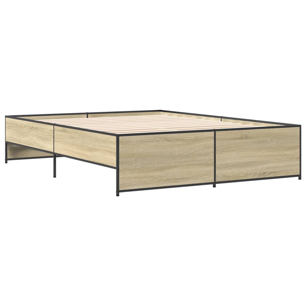 Bed Frame without Mattress Sonoma Oak 140x200 cm
