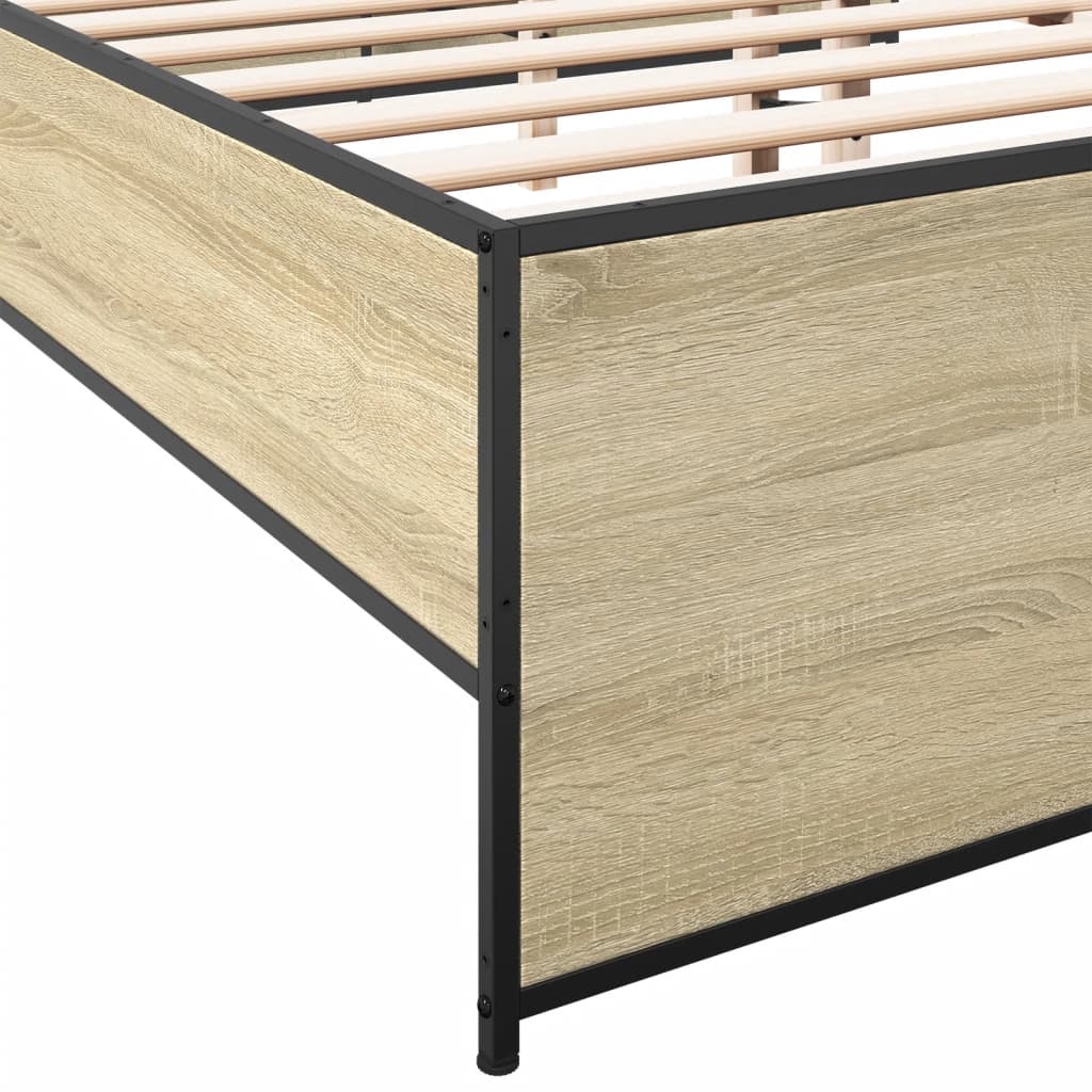 Bed Frame without Mattress Sonoma Oak 140x200 cm