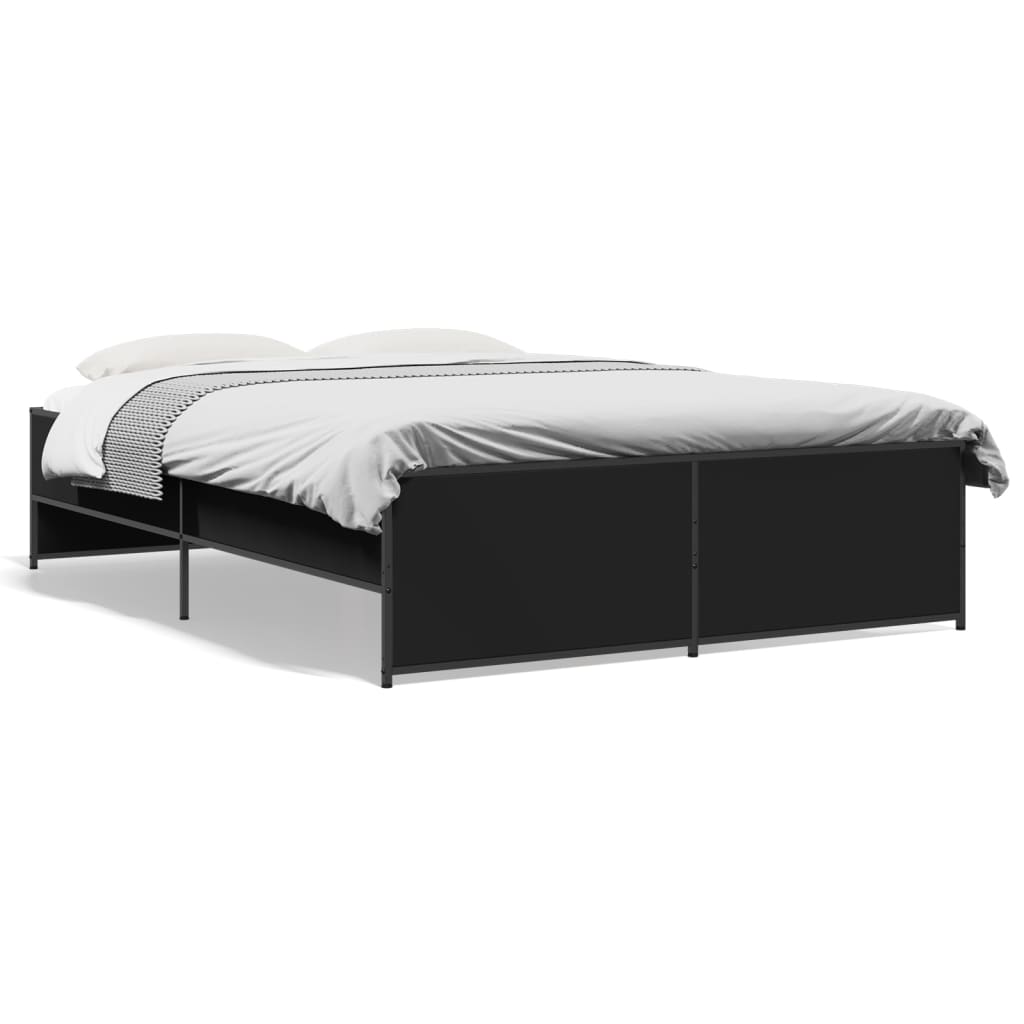 Bed Frame without Mattress Black 140x190 cm