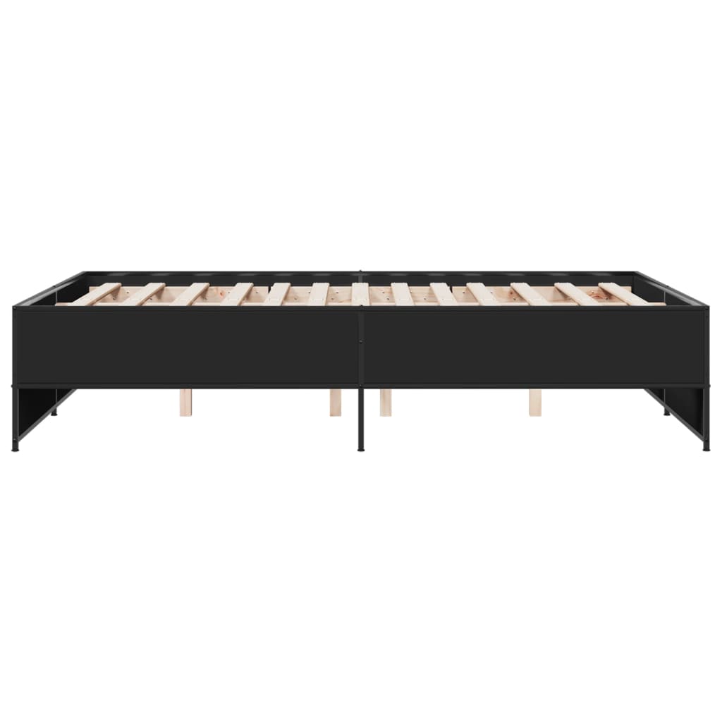 Bed Frame without Mattress Black 140x190 cm