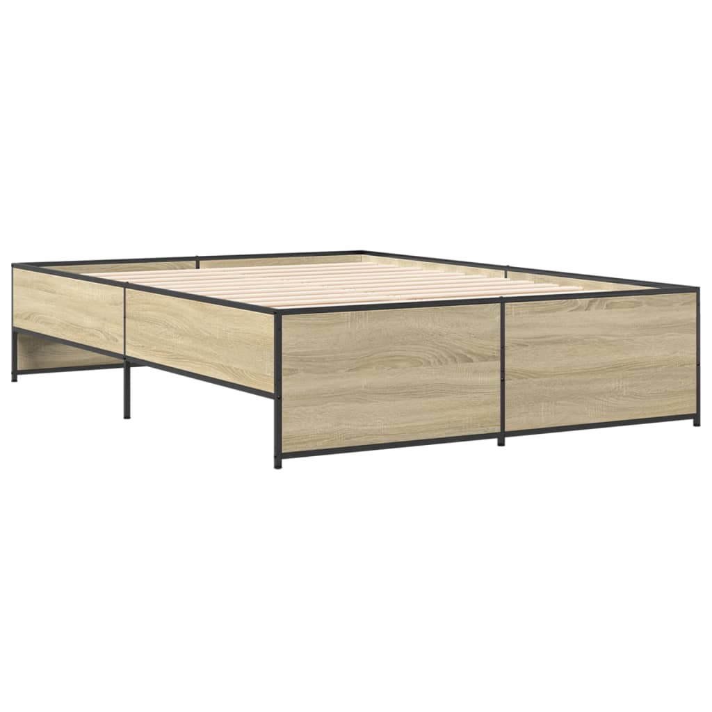 Bed Frame without Mattress Sonoma Oak 140x190 cm