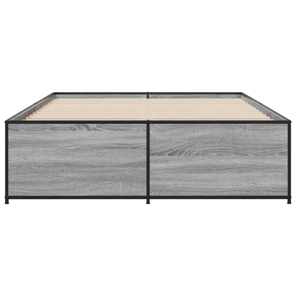 Bed Frame without Mattress Grey Sonoma 120x190 cm Small Double