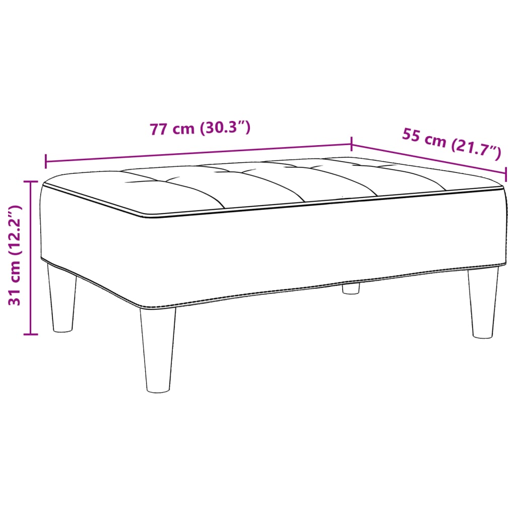 Footstool Dark Grey 77x55x31 cm Fabric