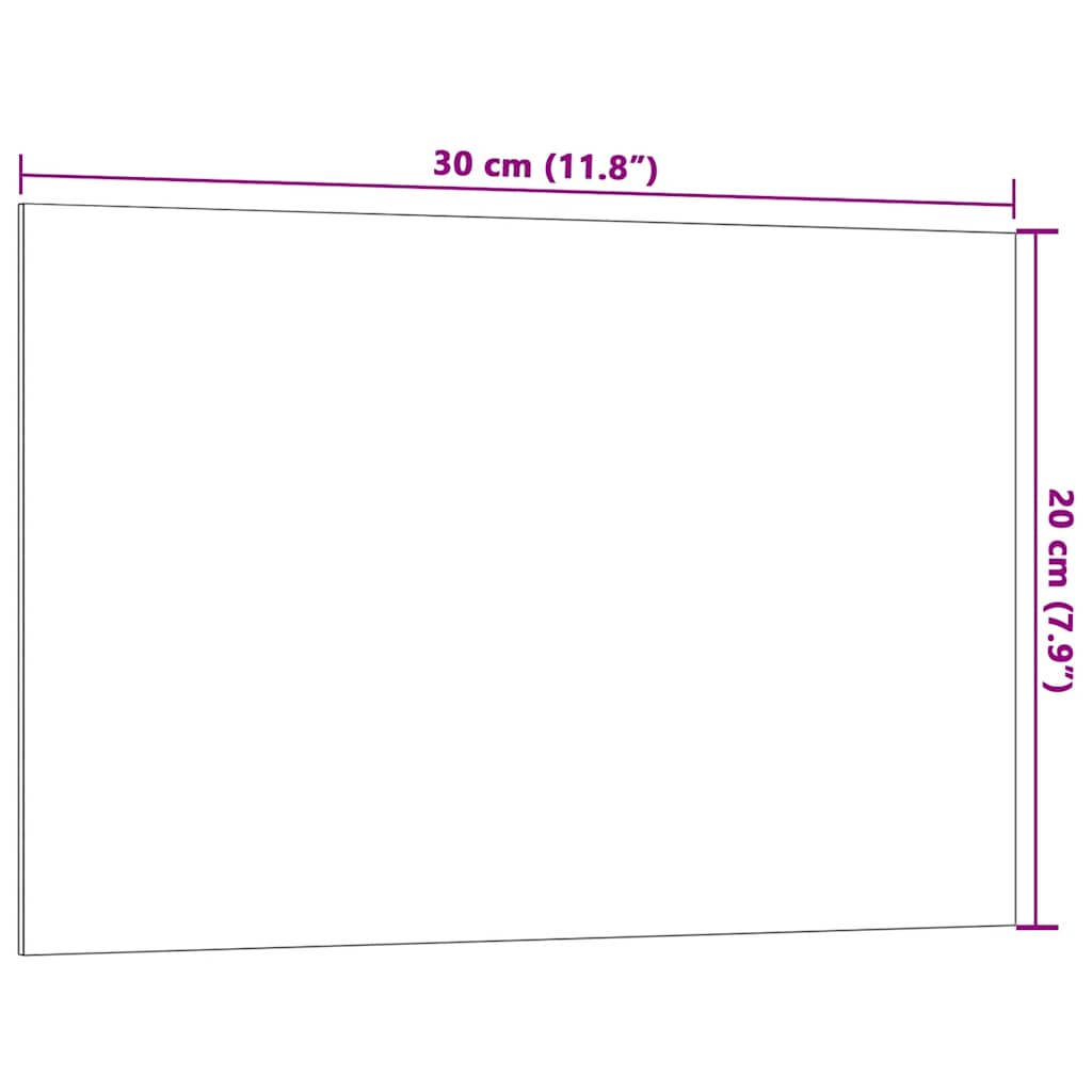Wall-mounted Magnetic Board Black 30x20 cm Tempered Glass