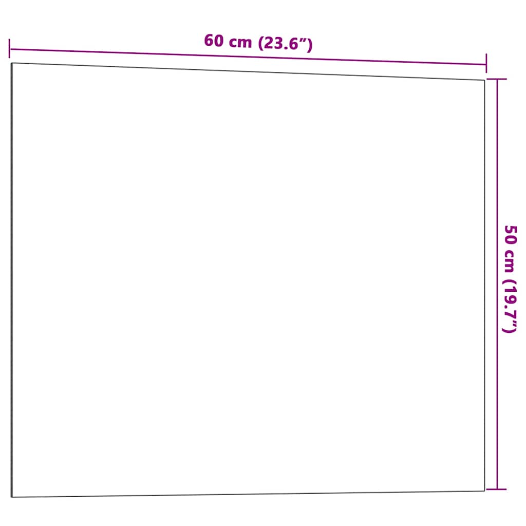 Wall-mounted Magnetic Board Black 60x50 cm Tempered Glass