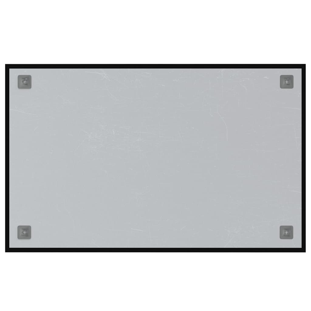 Wall-mounted Magnetic Board Black 80x50 cm Tempered Glass