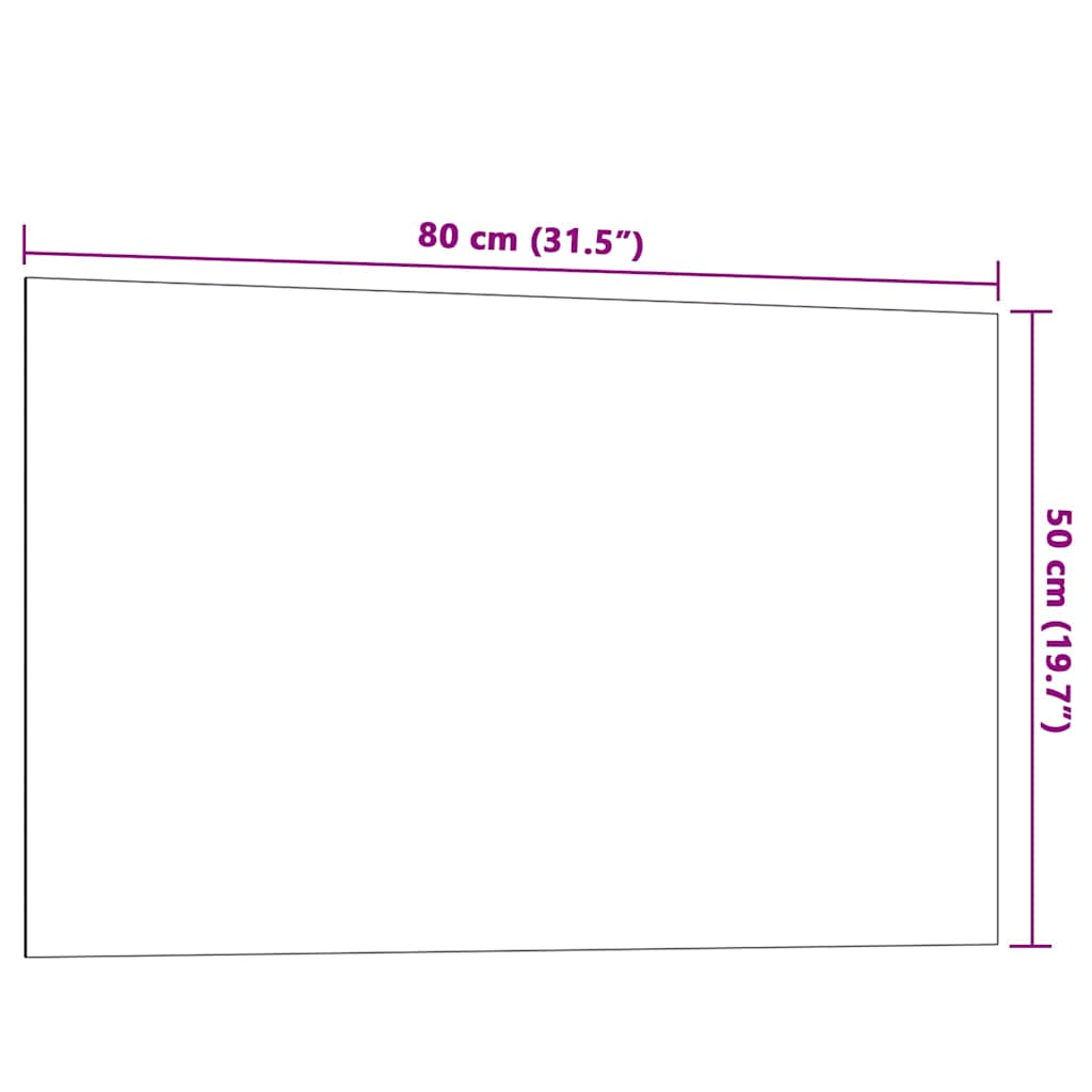 Wall-mounted Magnetic Board Black 80x50 cm Tempered Glass