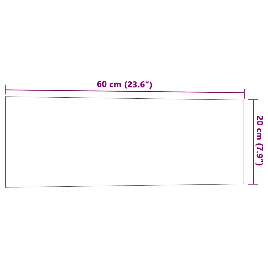 Wall-mounted Magnetic Board Black 60x20 cm Tempered Glass