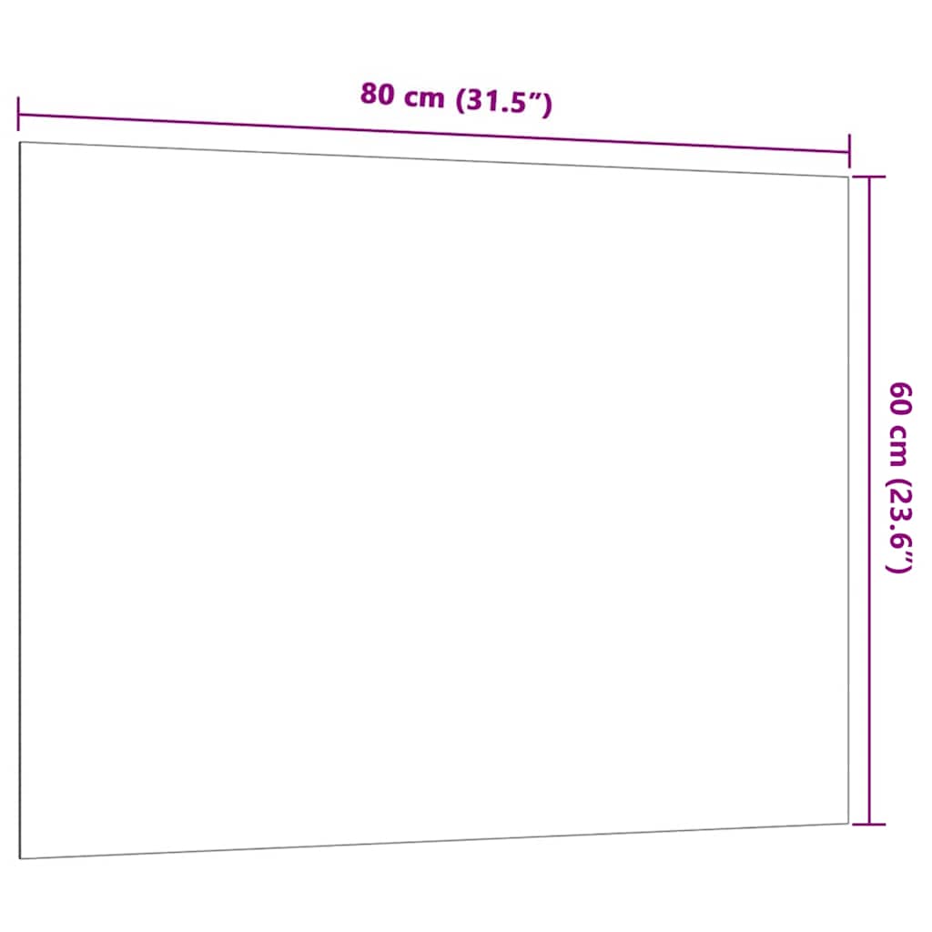 Wall-mounted Magnetic Board Black 80x60 cm Tempered Glass