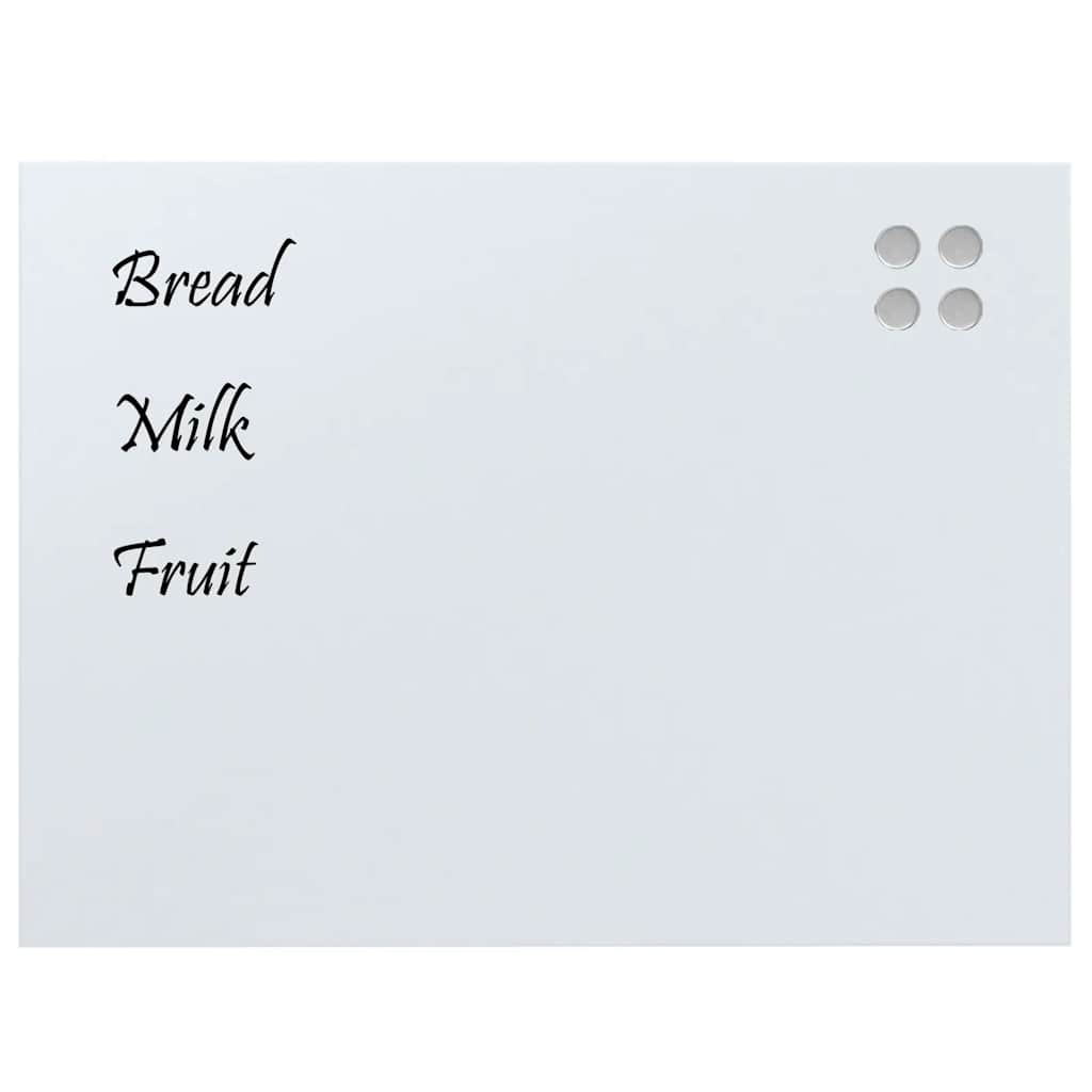 Wall-mounted Magnetic Board White 80x60 cm Tempered Glass