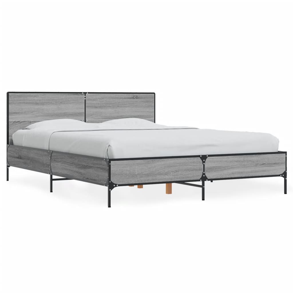 Bed Frame without Mattress Grey Sonoma 120x200 cm