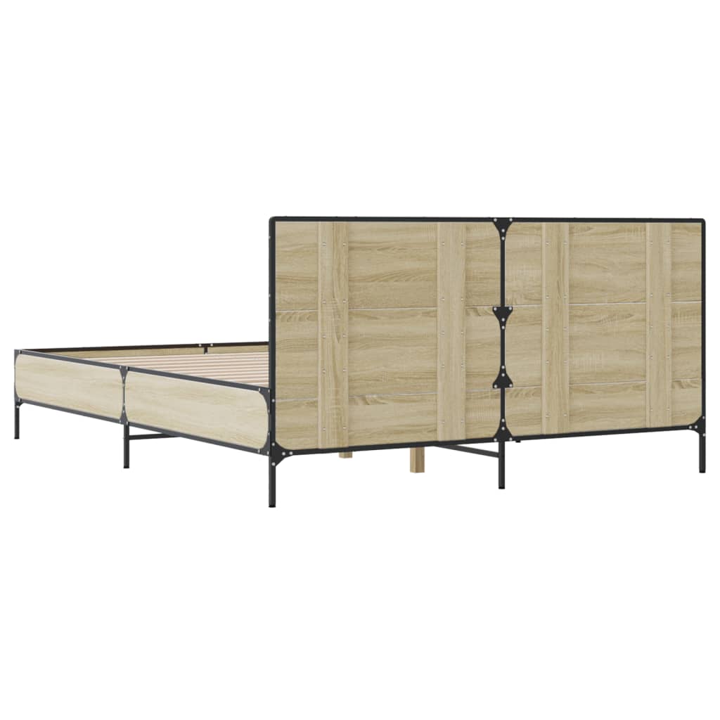 Bed Frame without Mattress Sonoma Oak 150x200 cm King Size