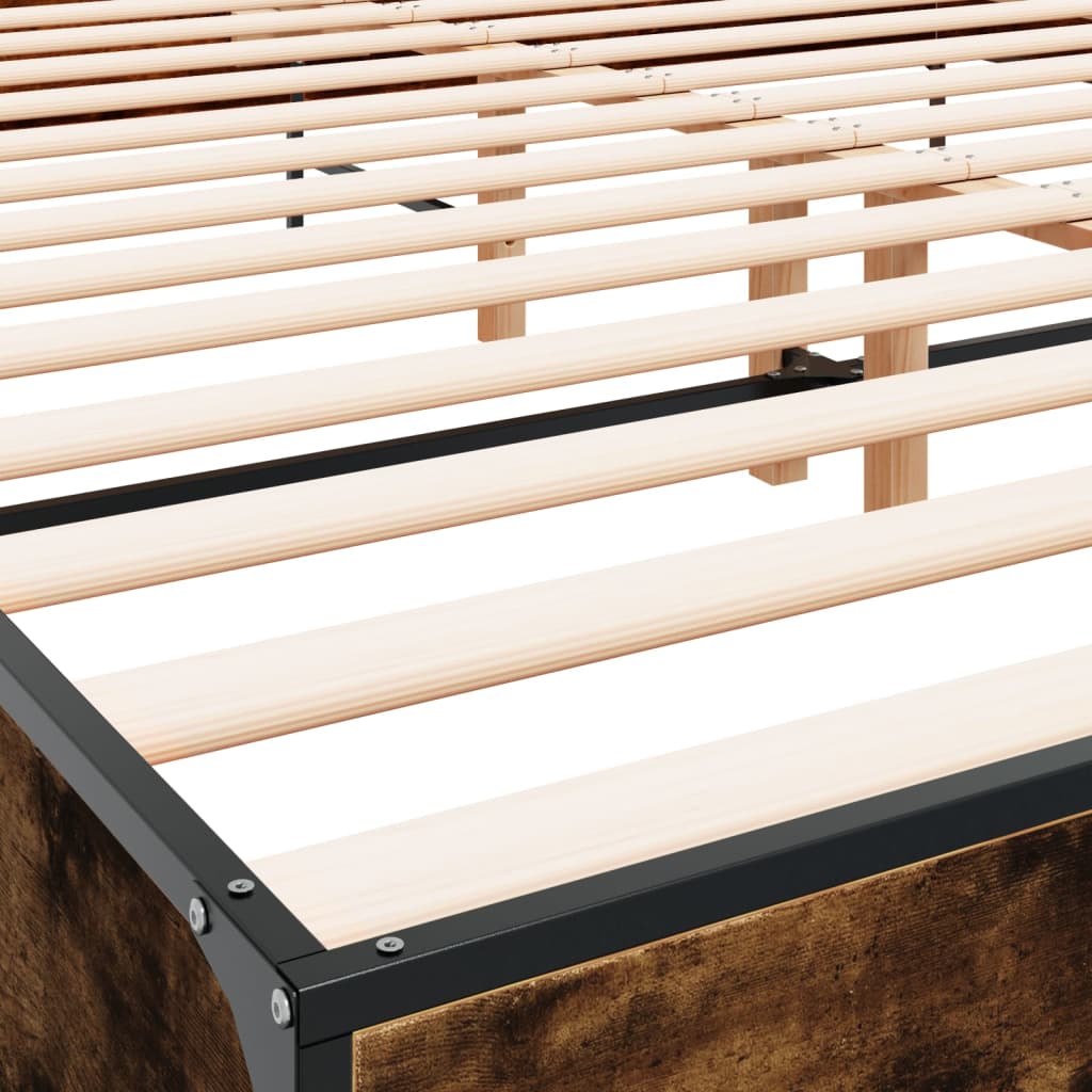 Bed Frame without Mattress Smoked Oak 200x200 cm
