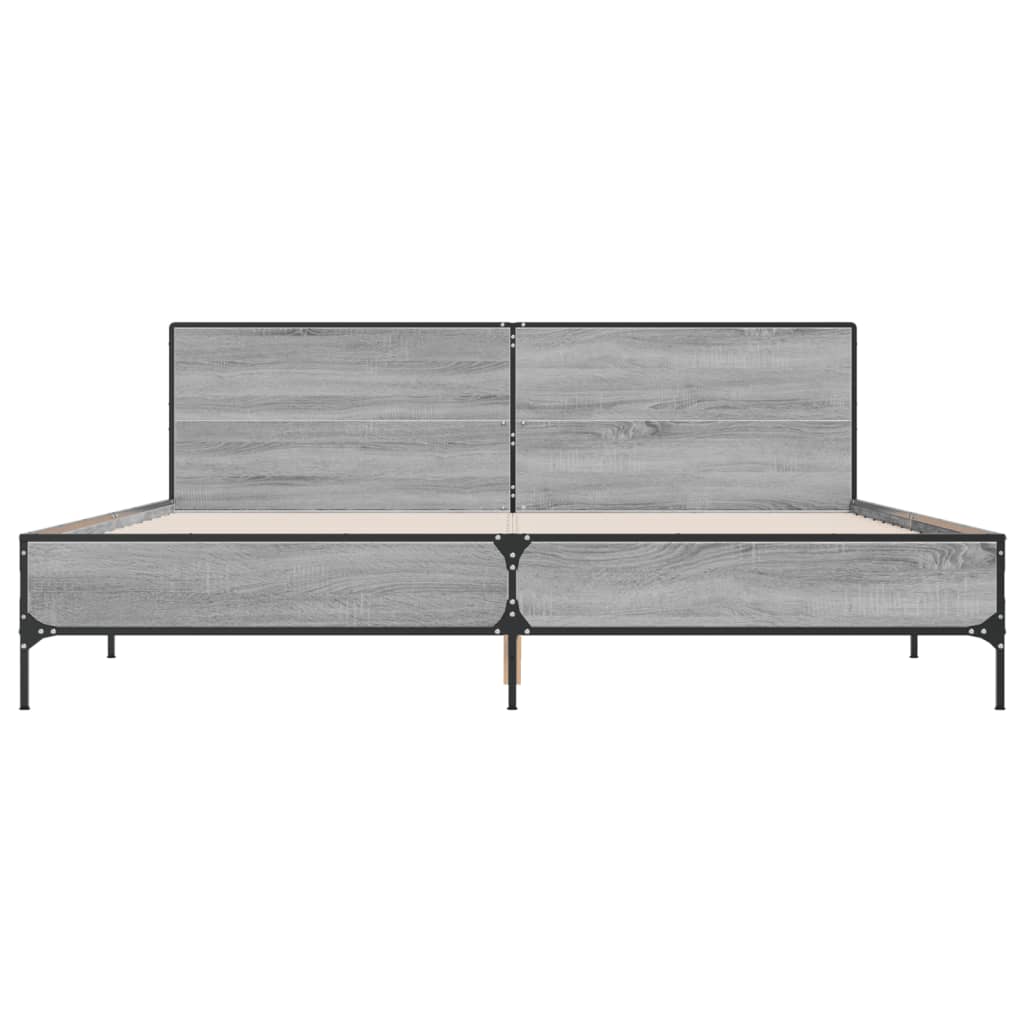 Bed Frame without Mattress Grey Sonoma 200x200 cm
